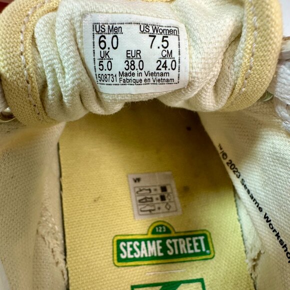 Vans X Sesame Street Old Skool Elmo Shoes Women's 7.5 / Men's 6 Floral Yellow - Picture 12 of 15